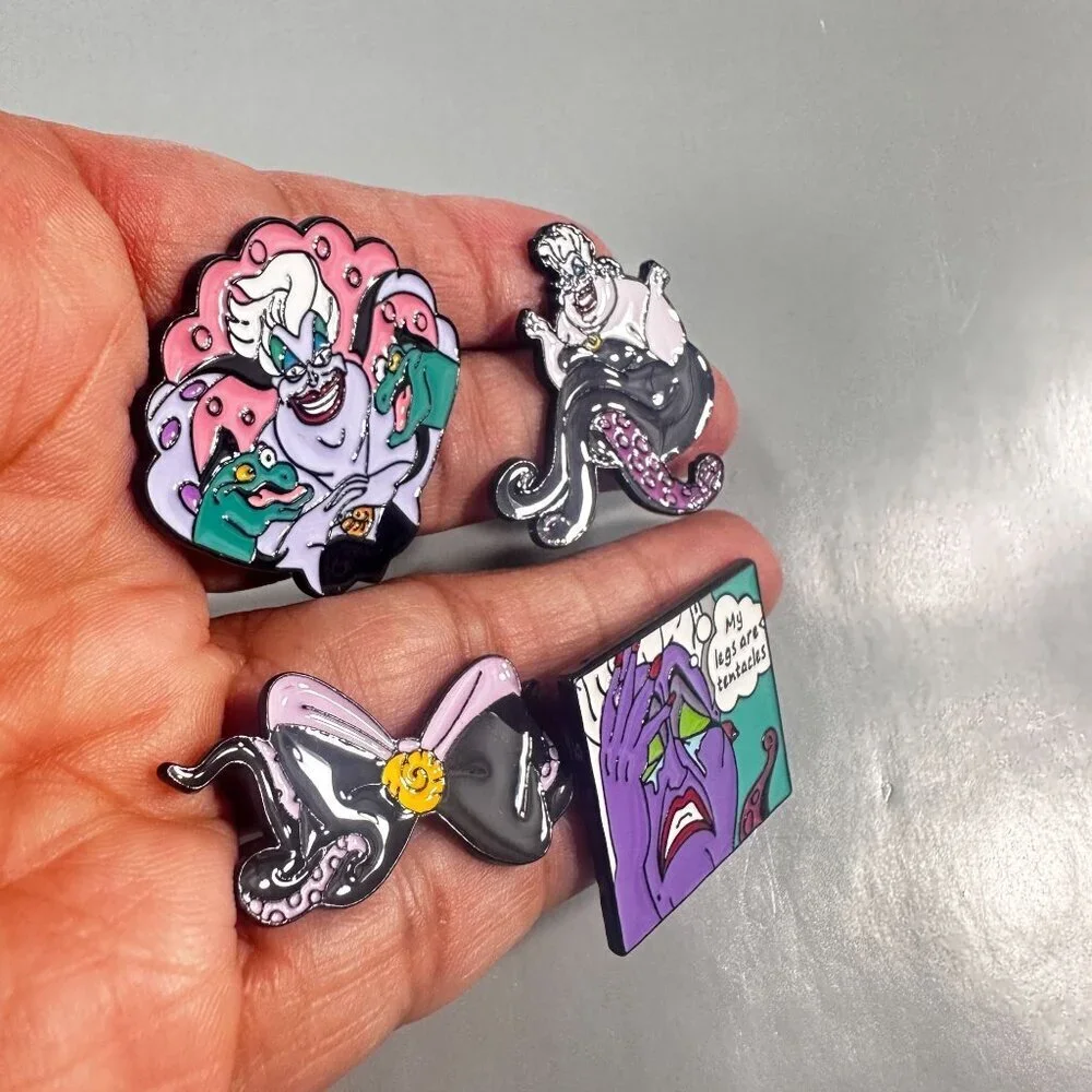 Ursula Villain Lapel Pins Little Mermaid Ariel Brooch Badge Jewelry READ